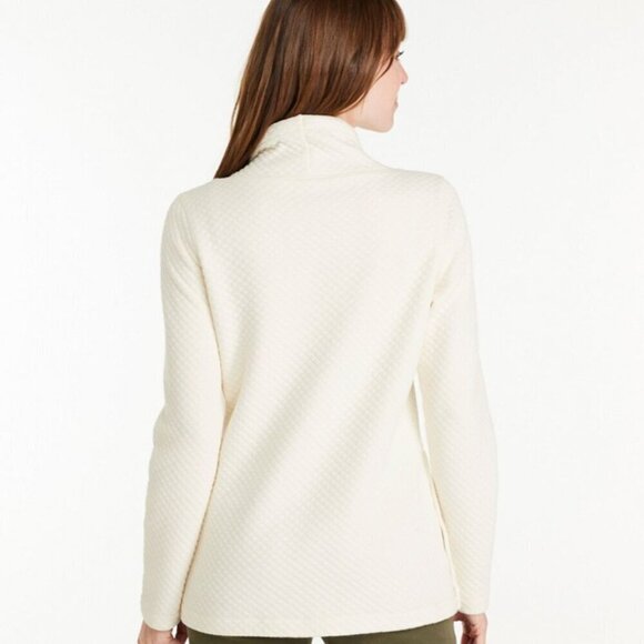 L.L. Bean Women's SoftLight Quilted Top, Funnelneck Pullover Size S - Picture 2 of 9